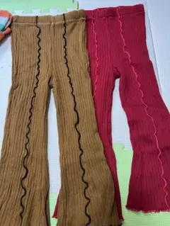 リブ編みフレアパンツ 110cm 2色セット