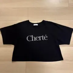 ラインストーンロゴ Tシャツ ブラック