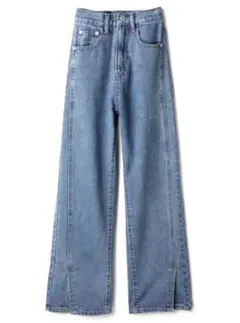 GRL フロントスリットハイウエストデニムパンツ[cu300]