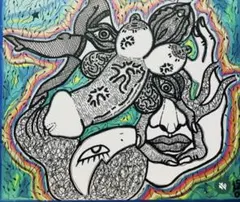 佐藤良助、【カナの宴】、希少な大判額装用画集より、美品、日本人画家