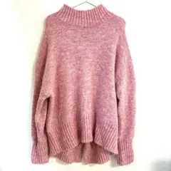 しまむら　seasonハイネック ニット セーター ピンク 長袖　M