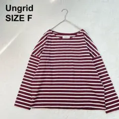 【美品】アングリッド　ボーダーカットソー　サイドスリット　長袖　ゆったり （90のサムネイル