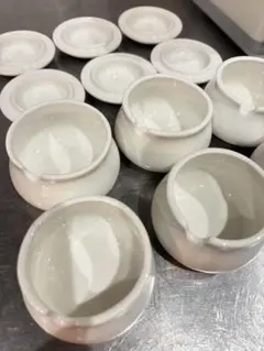 ホワイト陶器シュガーポットセット