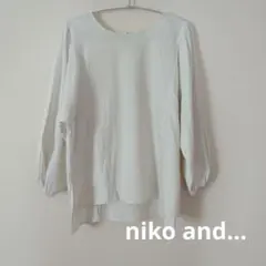 【未使用】niko and... 長袖 ブラウス ホワイト 綿麻 Mのサムネイル