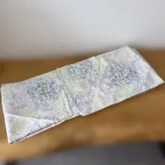 小紋 袷 身丈158藤色 葉と小花 総柄 洋服9〜11号