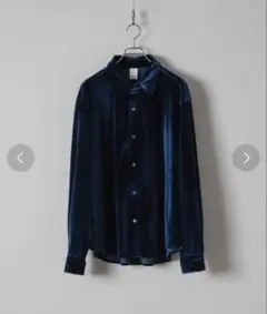 Casper John バリアスルーズシャツ -ドレープベロア- ブルー