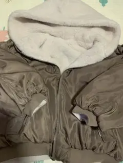 andMe ボアリバーシブルジャケット グレージュアイボリー