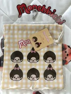 完売品♡モンチッチ ヒョウ柄 ナップサック＆巾着セット♡新品未使用♡ 完売品♡モンチッチ ヒョウ柄 ナップサック＆巾着セット♡新品未使用