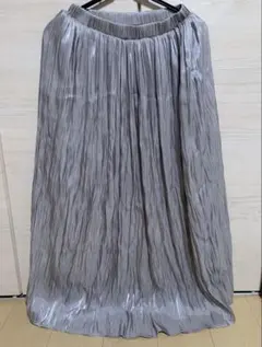 RETRO GIRL サテンプリーツ ロングスカート フリー