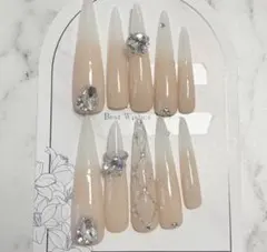 韓国　ギャル　ネイルチップ　ネイル　ロング　スナ系　量産型　y2k ワンホン