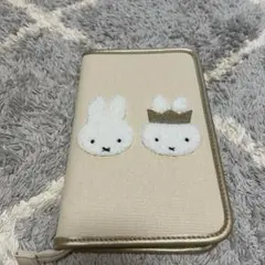 miffy 70th 周年 サガラ刺繍 フリーポーチ 母子手帳 ケース ゴールドのサムネイル