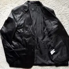 ★羊革★ Safari HOMME テーラード ジャケット 2B シングル 黒
