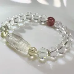 【水晶 九眼天珠】オイルインクォーツ グリーンアメジスト レピドライト 高品質