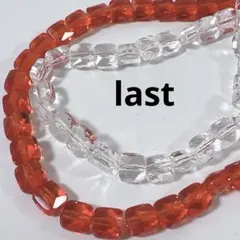 xk532/SALE！ガラスビーズ◇多面カットスクエア形　レッドクリア　2連