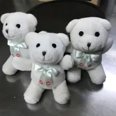 DFS ホワイトリボン付き ぬいぐるみ　ベア3体セット