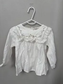 Cottoli ホワイト フリルシャツ