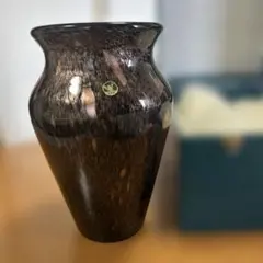 カメイガラス 特製木箱付き 大型フラワーベース 金彩 28.5cmのサムネイル