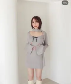 andmary Helen knit flare mini dress - メルカリ