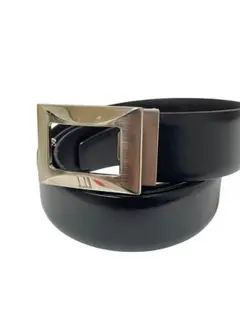 dunhill ダンヒル レザーベルト ブラック シルバー金具 本革 メンズ