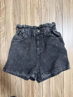 グレー デニム ハーフパンツ