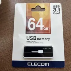 ELECOM USBメモリ 64GB MF-KNU364GBK