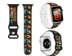 【新品】アップルウォッチ バンド ハロウィン柄①ベルト 42 44 45mm