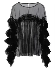 ANDRESD decorative tulle tops ブラック