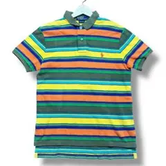 【美品】Polo Ralph Lauren 半袖ポロシャツ ボーダー ポニーロゴ