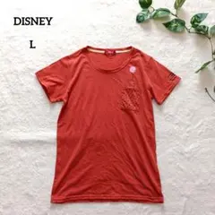 ディズニー Ｔシャツ 半袖 プーさん オレンジ Ｌ キャラクターTシャツ
