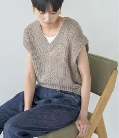 甘編みニットベスト　AMERICAN HOLIC