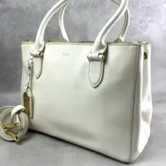 A4可能 LAUREN RALPH LAUREN 2way ハンドバッグホワイト - メルカリ