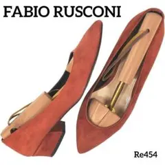 ファビオルスコーニ　ポインテッドトゥ　スエード　チャンキーヒール　EU37