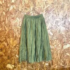 Ray Cassin ロングスカート フレア ウエストゴム グリーン レディース