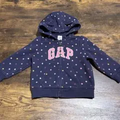 GAP ネイビー 花柄 フード付きパーカー 12-18ヶ月 80cm／即購入〇