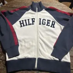 TOMMYHILFIGERジップアップトレーナーホワイト袖ネイビーS /Pサイズ