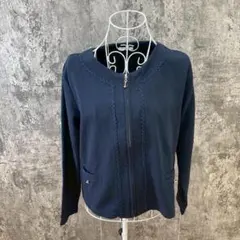 ✨GLACIER✨グラシア♡ノーカラージャケット♡ジッパー付き♡ネイビー(L)のサムネイル