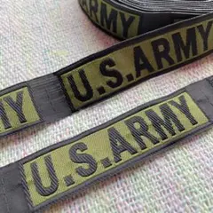 刺繍タグ　10枚セット　US ARMY 緑×黒　軍物