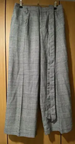グレンチェック ワイドパンツ