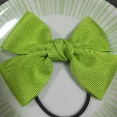 【オーダー作成】ハンドメイド☆きみどり☆ダブルリボン☆ヘアゴム