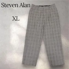 Steven Alan ワイドチェックパンツ 日本製 グレンチェック XL