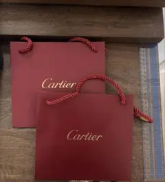 Cartier ショッパー袋 2枚セット 赤