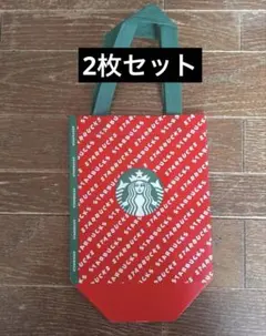スターバックス エコバッグ 赤 緑　韓国限定