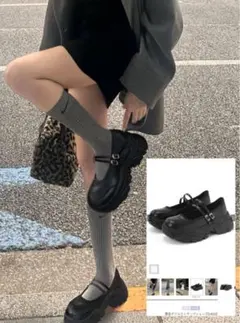 ※新品未使用箱なし＊GRL 厚底ダブルストラップシューズ[ci525]