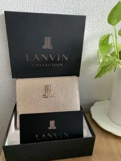 新品未使用　LANVIN 財布　ラウンドファスナー　レザー　ゴールド