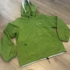 mont-bell フード付き緑色ジャケット 130 グリーン