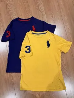 ポロラルフローレンTシャツ 2枚セット ネイビー・イエロー