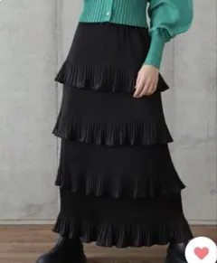 ROSE BUD ティアードスカート　ブラック