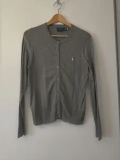 ポロ ラルフローレン ピマコットン カーディガン グレー ポニー刺繍 S