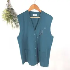 T1081 Venticello ベスト　美品　刺繍　フリーサイズ　レイヤード