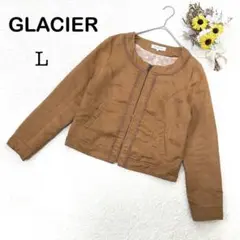 【グラシア GLACIER】ジャケット 上着 羽織り ショート丈 ブラウン系 L
